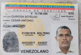QUIROGA CEDULA