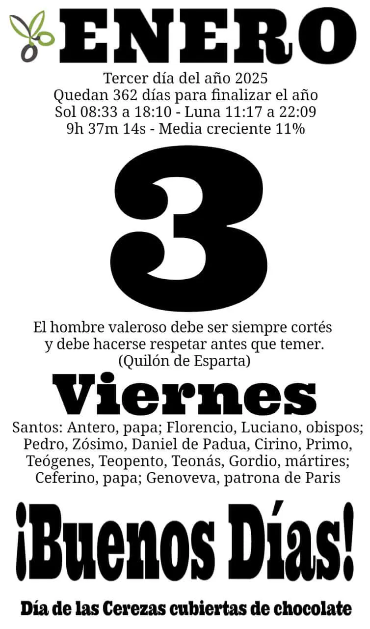 3 DE ENERO