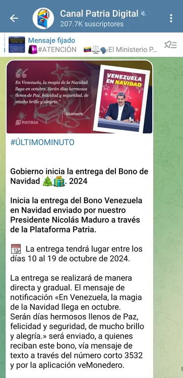BonoVenezuelaNavidadOctubre2024